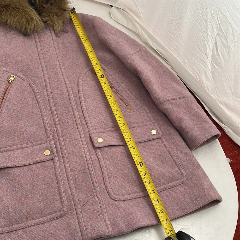 J Crew Chateau Parka in multicolor Heather Cotton Candy lavender coral coat - Picture 8 of 16